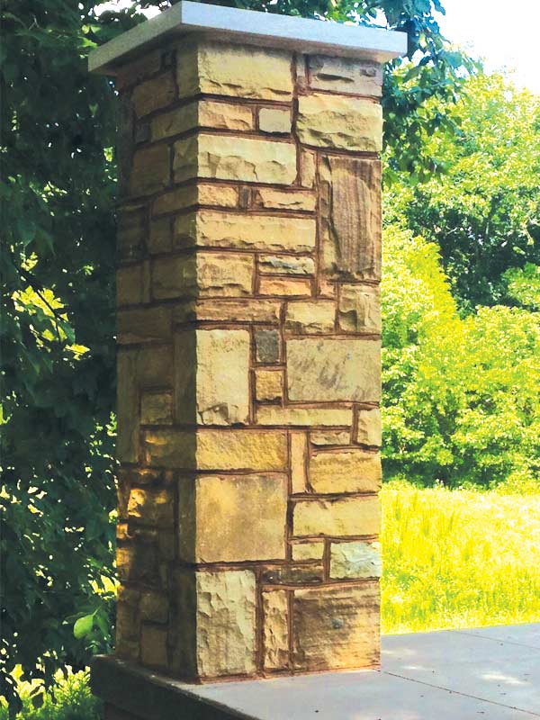 Stone masonry columns with rectangular shapes